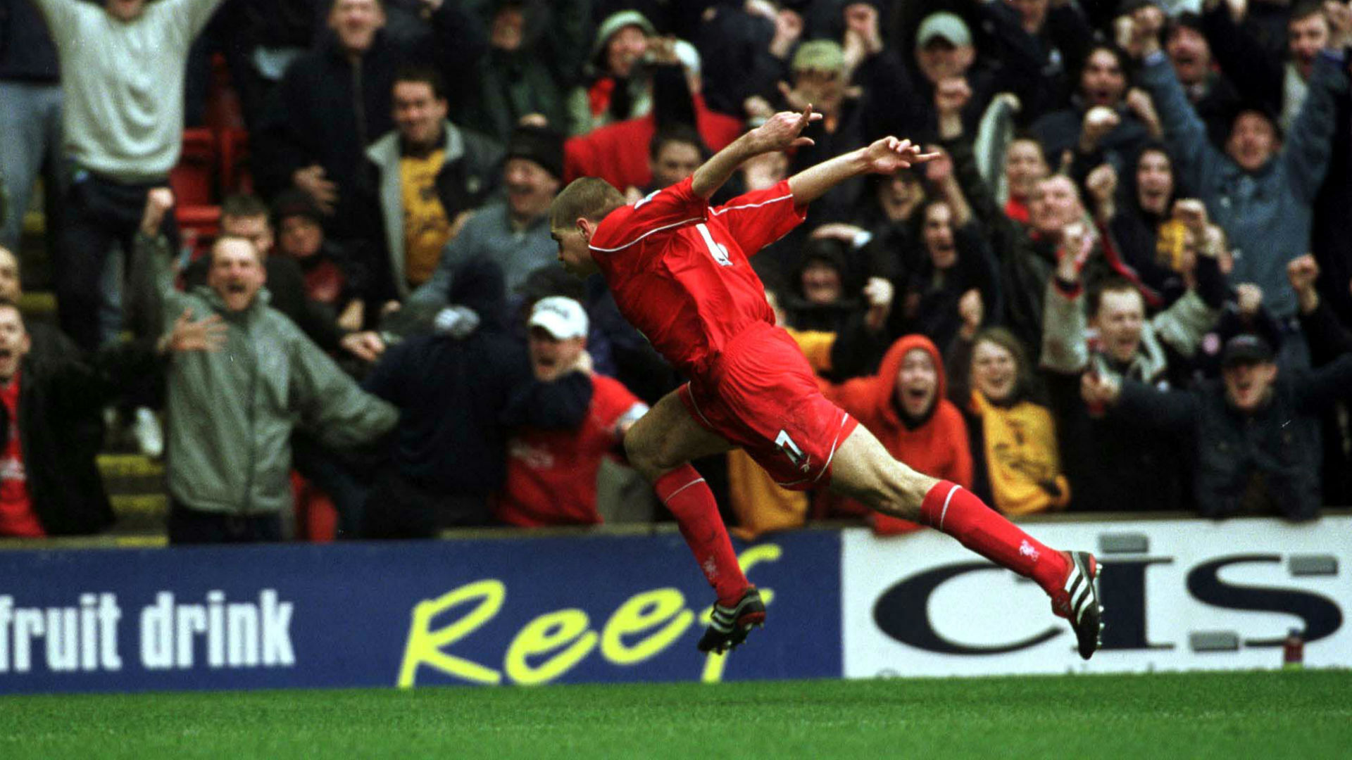 Steven Gerrard scoring at Anfield